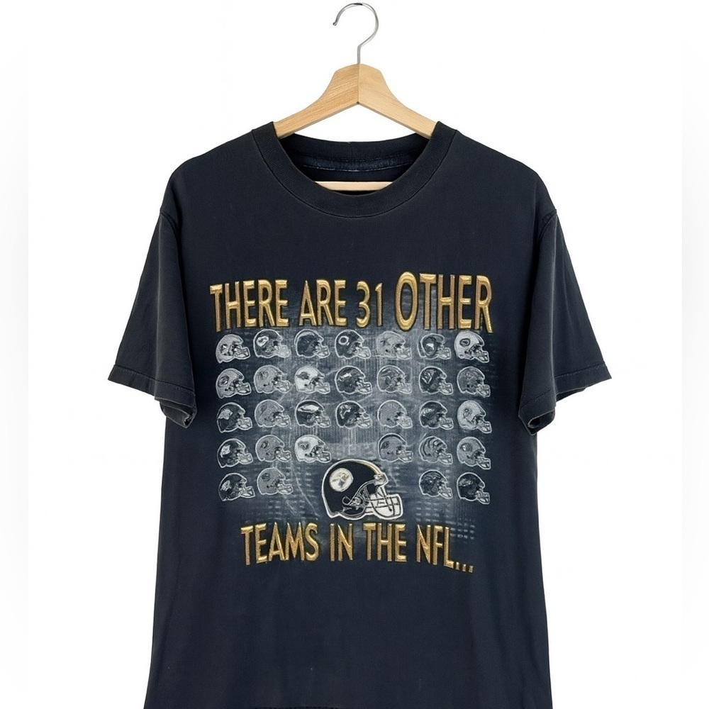 Vintage Pittsburgh Steelers NFL 31 Teams T-Shirt Black Size Medium
